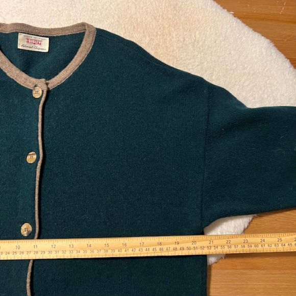 Sisley Green Relaxed Elegance Wool Blend Button Cardigan Sweater Sz XL/2XL - Picture 8 of 9